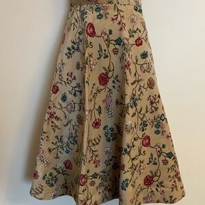 Velvet Floral A-Line Skirt